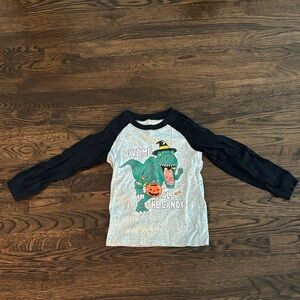 Carter's Dinosaur Halloween Long sleeve Raglan Tee - Black & Gray, size 5